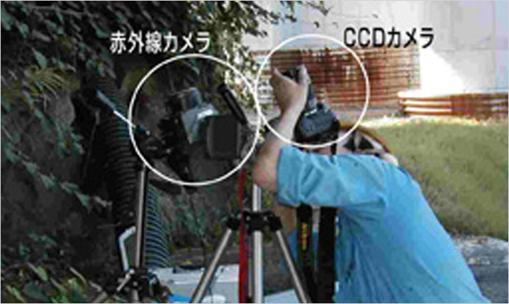 CCDカメラ、赤外線カメラによる床版下面調査